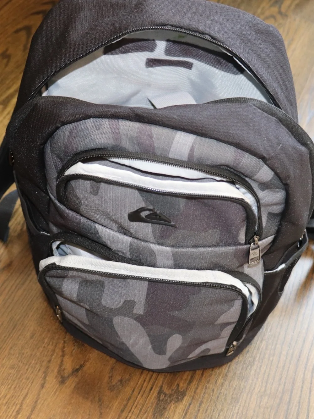 Quicksilver Camouflage School Backpack Streetwear Outdoor Bookbag Gorpcore